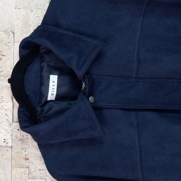 LEWKIN Faux Suede Zipper Bonber Jacket Korean Women's Fashion Size - Picture 7 of 16